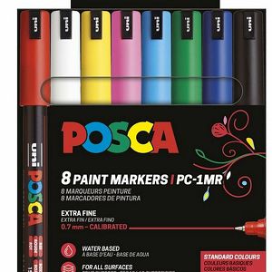 MARKER UNI Posca PC-1MR 8/1 za hobby i art, osnovne boje, vodootporan, 0.7 mm