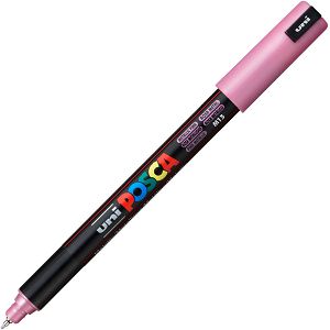 MARKER UNI Posca PC-1MR za hobby i art, vodootporan, 0.7mm metallic rozi