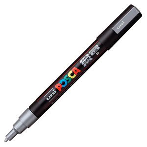 MARKER UNI Posca PC-3M za hobby i art, vodootporan, 0.9-1.3mm srebrni