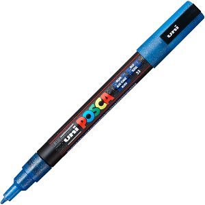 MARKER UNI Posca PC-3ML za hobby i art, vodootporan, glitter, 0.9-1.3mm plavi