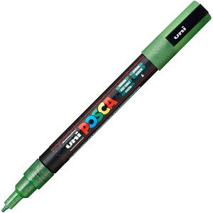 MARKER UNI Posca PC-3ML za hobby i art, vodootporan, glitter, 0.9-1.3mm zeleeni