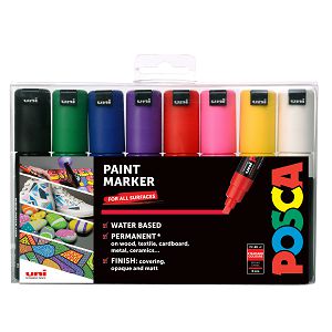 Marker UNI Posca PC-8K 8/1 za hobby i art,osnovne boje,vodootporan,8.0mm