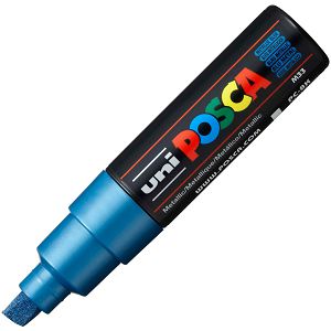 MARKER UNI Posca PC-8K za hobby i art, vodootporan, 8mm metallic plavi