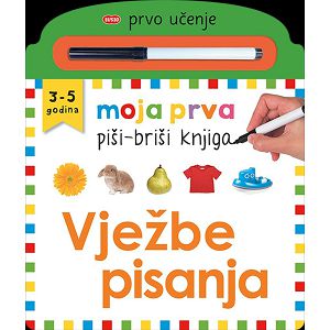 Moja prva piši-briši knjiga: Vježbe pisanja prvo učenje 3-5god.Lusio 301518