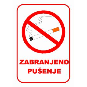 Naljepnica ZABRANJENO PUŠENJE