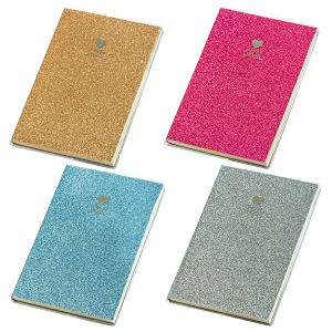 NOTES HAPPY glitter, A6, s pvc koricom 503402 4boje