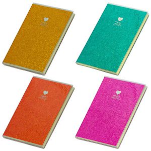 NOTES HAPPY glitter A7 504324 4boje