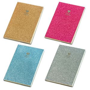 NOTES HAPPY glitter, A7, s pvc koricom 503396 4boje