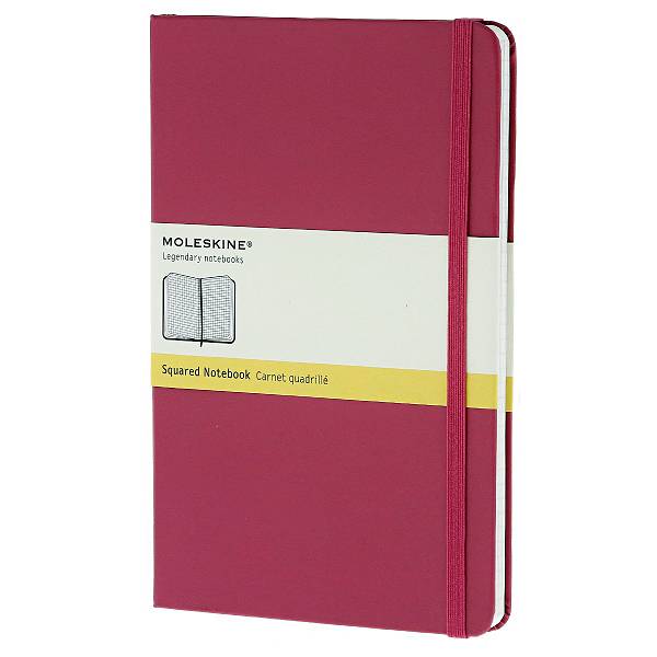 Notes Moleskine purpurno crvena kocke 13x21cm/240 listova