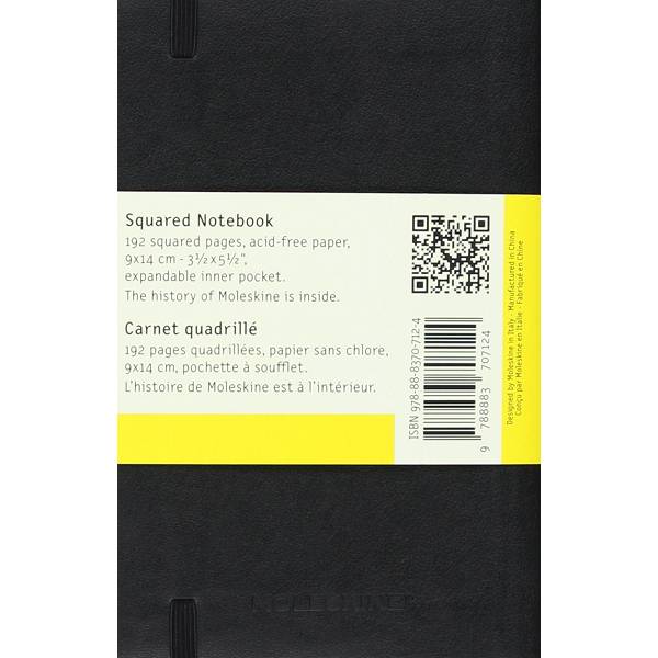 Notes Moleskine Soft crni kocke 9x14cm/192 listova