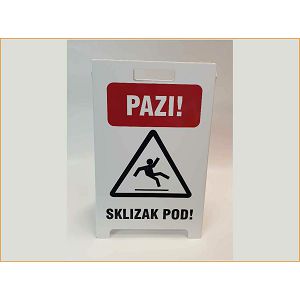 OPASNOST SKLIZAK POD 300x500mm, samostojći znak od pvc plastike