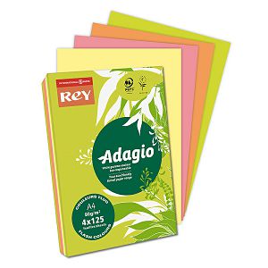 Papir Adagio Fluorescentne boje MIX A4 80gr 500/1