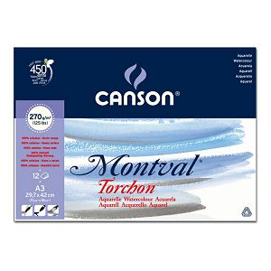 Papir slikarski akvarel Canson Montval Torchon 29,7x42cm 270gr 12L