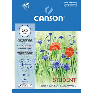 Papir slikarski akvarel Canson Student 30x40cm 250gr 10L