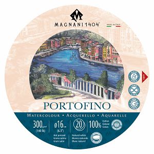 Papir slikarski akvarel okrugli fi16cm,300gr 20Lista Magnani Portofino hot press