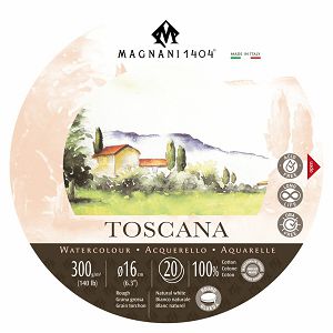 Papir slikarski akvarel okrugli fi16cm,300gr 20Lista Magnani Toscana rough