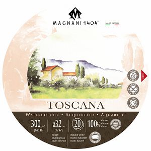 Papir slikarski akvarel okrugli fi32cm,300gr 20Lista Magnani Toscana rough