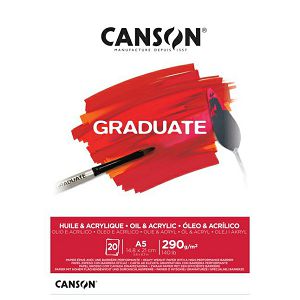 Papir slikarski za akril i ulje A5 290gr/20Lista Canson Graduate