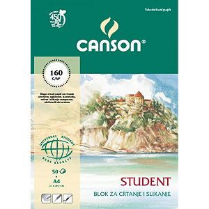 PAPIR SLIKARSKI ZA CRTANJE A4 160gr/50Lista Canson Student