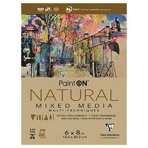 Blok za različite tehnike natural 15.2x20.3cm 250gr/20Lista PaintOn Clairefontaine