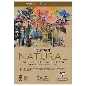 Blok za različite tehnike natural 17.8x25.4cm 250gr/20Lista PaintOn Clairefontaine