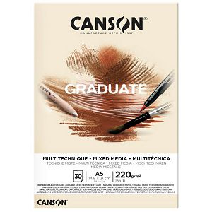 Blok za različite tehnike natural A5 220gr/30Lista Canson Graduate