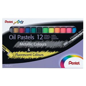 Pastele Pentel uljne PHN-MF12 6xfluo+6xmetalic 12/1