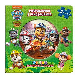 PAW PATROL Pustolovina s dinosaurima,Velika slikovnica slagalica,5 slagalica