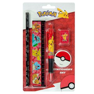 POCKEMON PISAĆI SET olovka+kemijska+gumica+šiljilo+ravnalo 