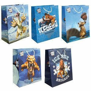 POKLON VREĆICA velika, svilena ručka XL Ice age mat 33x45,7x10,2cm 5motiva