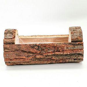 Posuda drvena natur 21x9cm borova kora 002388