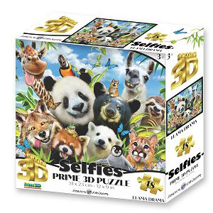 Puzzle 3D Selfies 48kom 31x23cm Llama Drama 136703