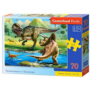 PUZZLE CASTORLAND 70kom Tyrannosaurus protiv Triceatopsa 070084