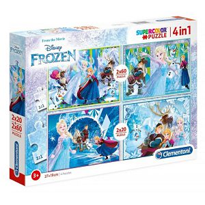 PUZZLE CLEMENTONI Disney Frozen 4/1 2x20komada+2x60komada 07614