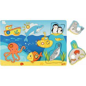 PUZZLE DRVENE umetaljka, morske životinje Goki 573078