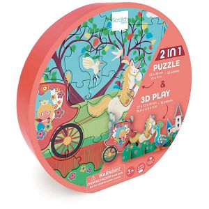 Puzzle Scratch Europe 3D 2u1 10+32kom Princeza 812012