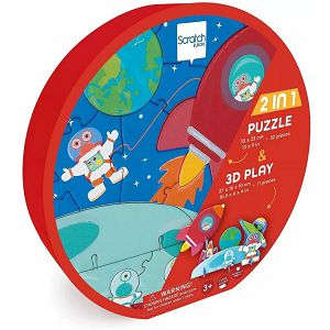 PUZZLE SCRATCH EUROPE 3D 2u1 11+32kom Space