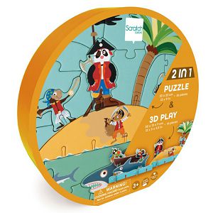 Puzzle Scratch Europe 3D 2u1 12+36kom Pirate 812043