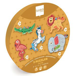 Puzzle Scratch Europe 5u1 3/4/5/6/8kom Safari 812227