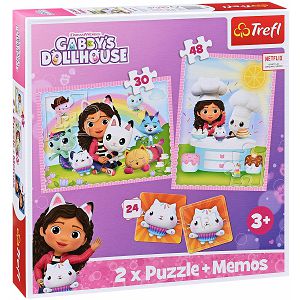 Puzzle Trefl 2u1 Gabby's dollhouse 30/48kom+memo kartice 933826