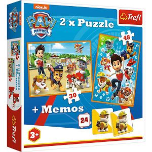 PUZZLE TREFL Paw Patrol 2u1 30/48 + igra memorije 24kom