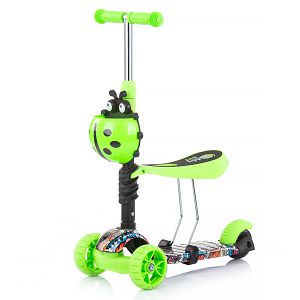 Romobil Chipolino Kiddy Evo, 2u1, 3 kotača, sa sjedalom, zeleni, grafiti 044602