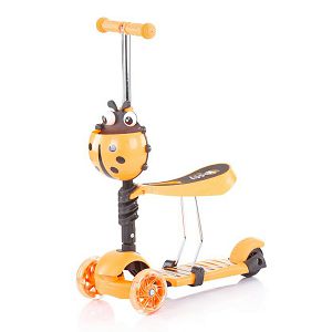 Romobil Scooter 2u1, 3 kotača, sjedalo Chipolino Kiddy Evo, narančasti 035464