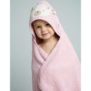 RUČNIK BEAR BETTY 100x100cm, s kapuljačom i 3D ušima, rozi Sterntaler