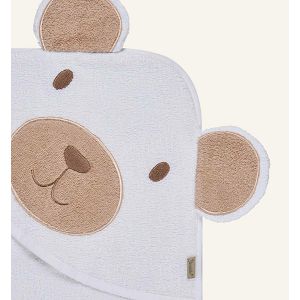 RUČNIK BEAR BO 100x100cm, s kapuljačom i 3D ušima, bijeli Sterntaler 327592