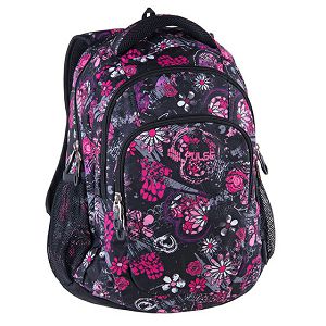 Ruksak Pulse anatomski Teens Black Flower 121440