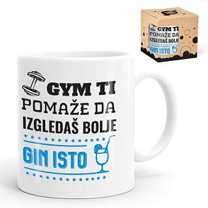 Šalica keramička 300ml Gym ti pomaže da izgledaš bolje Gin isto,u pok.kut.097373