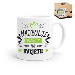 ŠALICA KERAMIČKA Najbolji brat,bijela,u poklon kutiji 097236