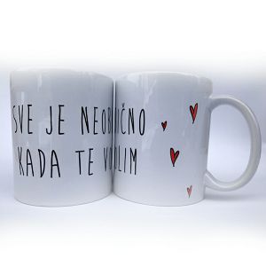 Šalica keramička Valentinovo SVE JE NEOBIČNO KADA TE VOLIM