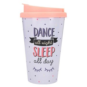 Šalica putna Depesche 350ml Dance all night sleep all day 439323